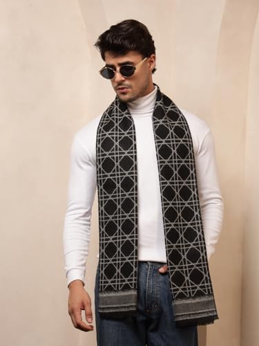 Image of Ravaiyaa - Attitude is everything Men's Reversible Stripe Pattern Winter Wool Scarf, Muffler 72 inchx12 inch Inch