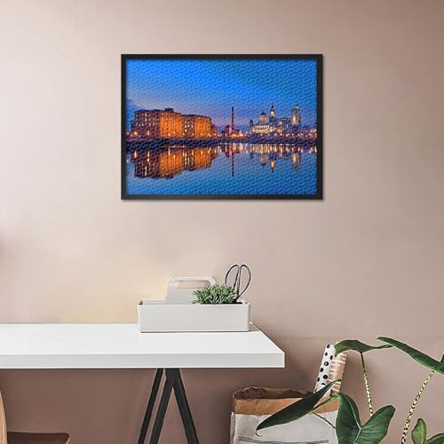 1000 Piece Jigsaw Puzzle for Adults Liverpool Merseyside Capital Skyline Cityscape Art Wall Decor Modern Home Living Room Decoration Artwork 27.5x19.7 Inch - Image 5