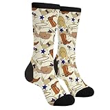 WILL BUDXEG Cowboy Boots Western Hat Cowboys Bebop Horse Casual Unisex Novelty Fun Crew Socks Fashion Comfortable Men'S And Women'S Crazy Dress Socks