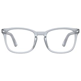 MEETSUN Blue Light Blocking Glasses Women Men, Anti Eye Strain Headache (Sleep Better),Computer Glasses UV400 Lens (Transparent Grey Frame)