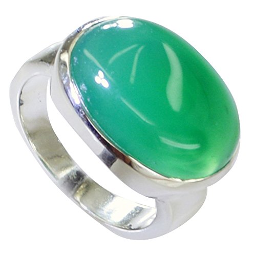 Bagues de promesse onyx vert en argent 925 pour couple - 2