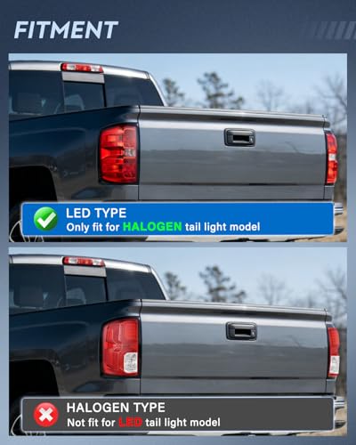 Image of Nilight Taillight Assembly Compatible with 2014 2015 2016 2017 2018 2019 Chevy Silverado 1500 2500HD 3500HD 2015-2019 GMC Sierra 3500HD 2019 Silverado 1500LD OE Style Rear Lamp Passenger Side