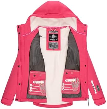 MARIKOO B864 Women's Waterproof Softshell Winter Jacket, Pink