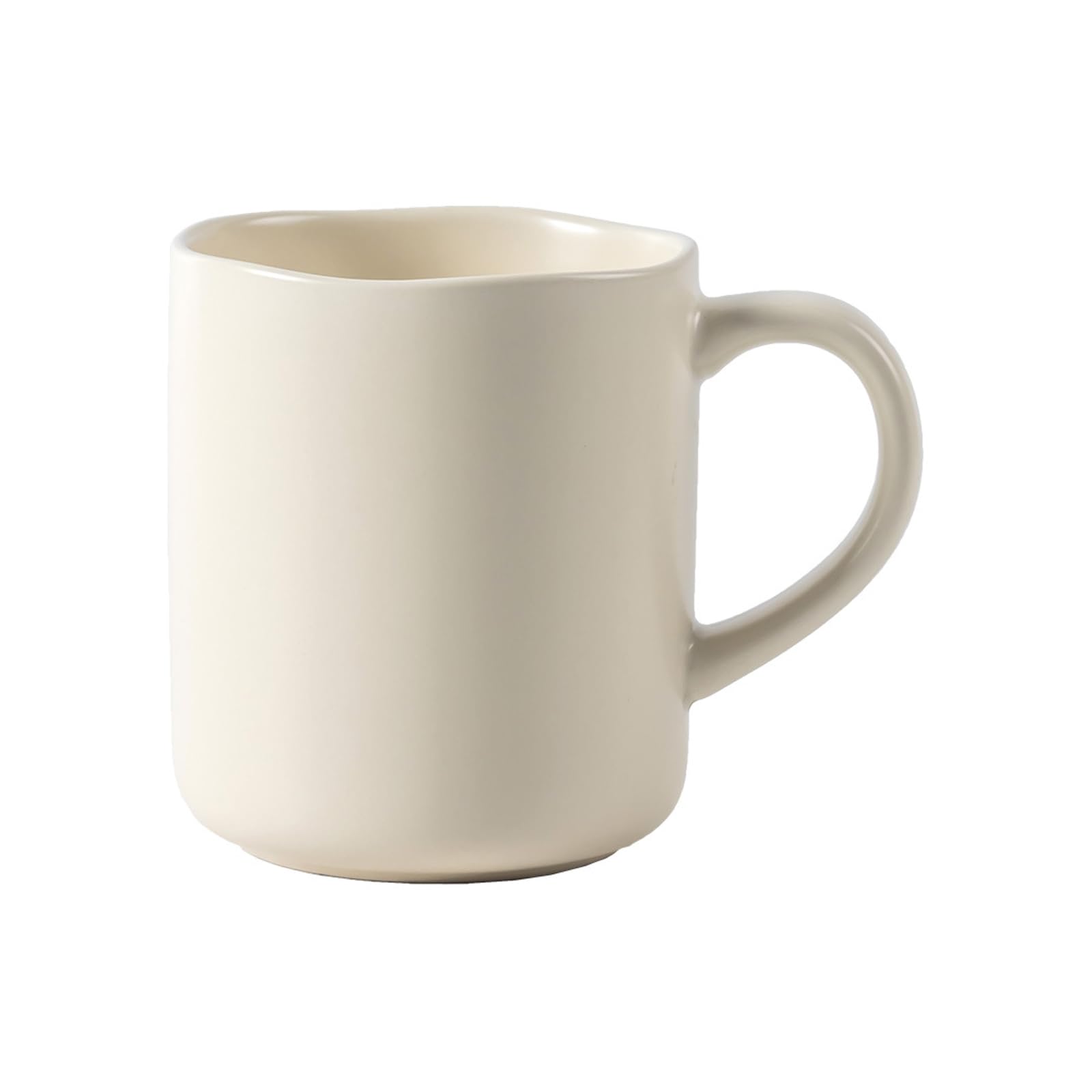 Taza de cerámica ondulada para el hogar, 450 ml, para el desayuno, color beige, 450 ml