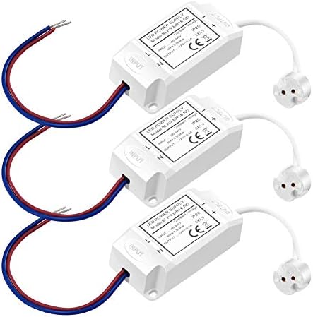 Boxlood LED Driver Transformer 240V - 12V with Bi-Pi Base MR16 Socket, DC 12V 0.6A Max 7W, Non-Dimmable, for 12V LED Lights, GU5.3 MR16 LED Bulbs, G4 LED, MR11 LED, 3 Pack