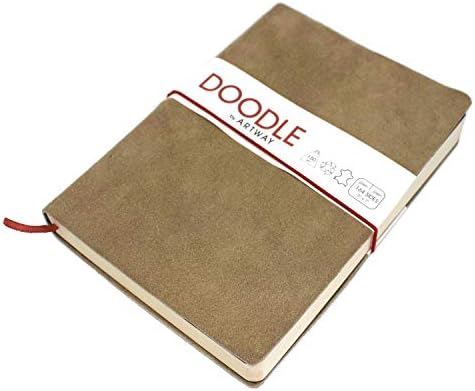 Artway Doodle - Pink Leather Journal/Sketchbook - 150gsm Cartridge Paper - 175 x 125mm - 82 pages - Candy