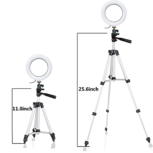 Wongping 6" Ring Light With Tripod Stand For Youtube Video Selfie Live Stream And Makeup Dimmable Led Camera Light With Cellphone Holder Desktop 48 Led Lamp #TOP7