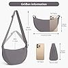 TIAASTAP Damen Halbmond Crossbody Schultertasche, Hobo Casual Crossbody Bag, Einfarbige Tragbare Halbmond-Tasche Umhängetasche mit verstellbarer Schultergurt #4