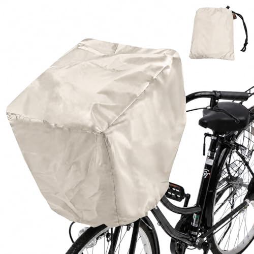 VILAU 自転車カゴカバー 防水 前後兼用 大きいサイズ 後ろ レインカバー 前カゴ 後カゴ (ホワイトグレー)（Amazon）