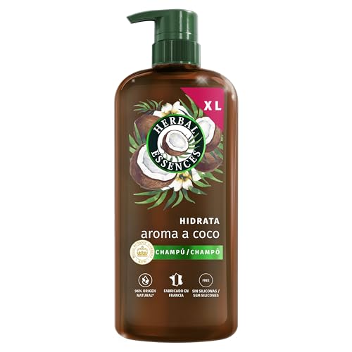 Herbal Essences Champú Hidratación Coco 650ml Pelo Muy Seco, Nutre, Suaviza, Alisa, Ingredientes Origen Natural, Sin Siliconas, Vegano, Libre Crueldad