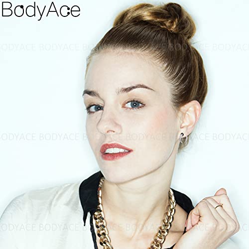 Bodyace C Shape Septum Pincher Tapers, 14G 16G Buffalo Ear Taper Kit Stretching Expanded Nose Rings, Horseshoes Black Gold Septum Rings With O-Rings (Silver) #TOP4