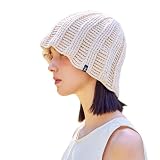 VA Label Crochet Wave Bucket Hat Beige