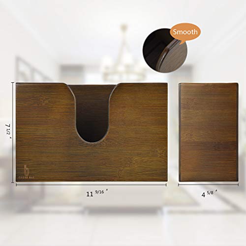 Bamboo Paper Towel Dispenser, Paper Towel Holder for Kitchen Bathroom Toilet of Home and Commercial, Wall Mount or Countertop for Multifold, C Fold, Z fold, Trifold Hand Towels (Vintage Brown)