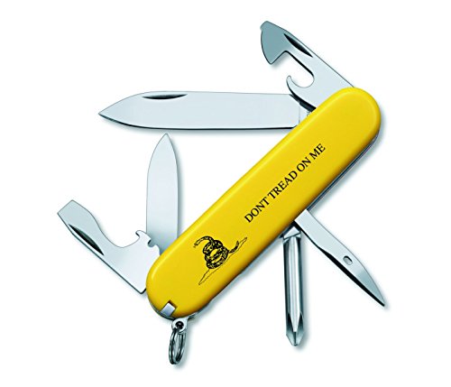 Victorinox Swiss Army Multi-Tool, Tinker Pocket Knife, Yellow, Gadsden Flag, 91mm