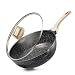 Produktbild CAROTE Bratpfanne Wokpfanne mit Deckel 32 cm 6.1L,Pfanne mit Antihaftbeschichtung,Tiefe Bratpfanne Für alle Herdarten inklusive Induktion