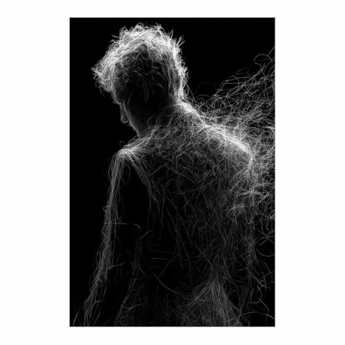 Poster noir et blanc art en ligne pour sublimer la décoration murale de votre salle de bain