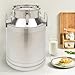 KONKENIE 50L Stainless Steel Milk Can with Lid & Handle Milk Wine Water Oil Storage Bucket Liquid Transport Barrel Rice Cereal Airtight Canister Container for Kitchen Bar Restaurant Silver (50L)
