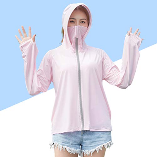Jaqueta feminina com capuz e proteção solar KesYOO com proteção UV, manga comprida, casaco de zíper