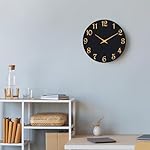 Wall Clock, 8 Inch Modern Wall Clocks Battery Operated, Small Silent Non Ticking Clock Decorative for Kitchen, Bathroom, Bedroom, Desk, Bookshelf (Black Gold) - Image 4