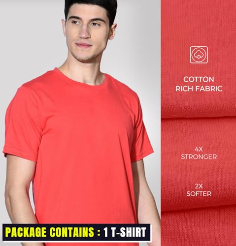 Image of Sleepynuts Men's Regular Fit Round Neck Half Sleeves Solid Casual Wear T-Shirt