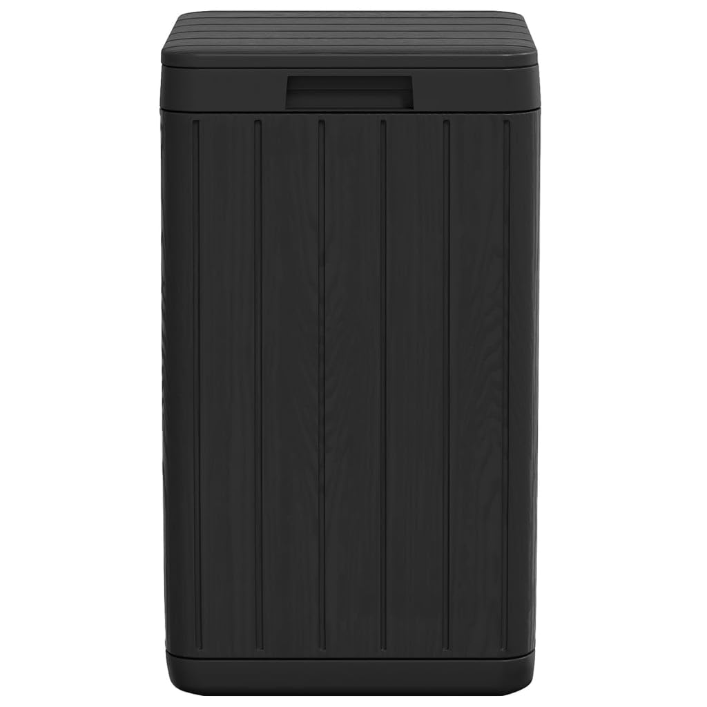 vidaXL Cubo de Basura de Exterior, Cubo Papelera con Tapa, Contenedor de Residuos, Cubo de Basura para Parque Jardín, PP Gris Antracita