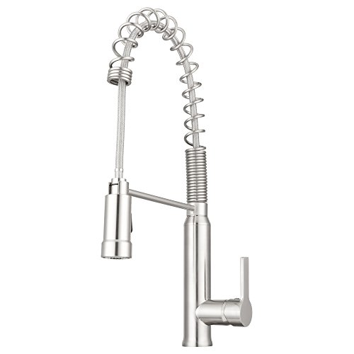 Pacific Bay Montesano High-Arc Kitchen Sink Faucet (Brushed Satin Nickel)