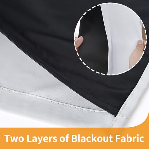 Image of YoungsTex Thermal 100% Blackout Curtains 63 Inch Length for Living Room, Grommet Insulated Black Out Drapes Energy Saving with Liner for Bedroom, Greyish White, 2 Panels, 42 X 63 Inch