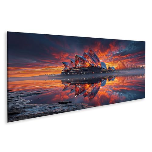 islandburner Tableau sur toile fascinant Sydney Opera House - Décoration murale pour salon - Parfait pour les fans de voyage - Panorama