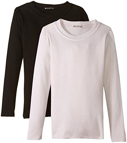 LAmade Girls' Thermal L/s Tee, Black/Silvermist, 5 LAmade Girls' Thermal L/s Tee, Black/Silvermist, 5
