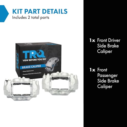 Image of TRQ Front Driver and Passenger Side Brake Caliper Set 2 Piece Hardware for 10-13 Lexus GX460 14-22 GX460 with 12mm Mounting Holes 10-14 Toyota 4Runner 2015 4Runner To 6 /30 /15 Production Date