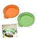 BESPORTBLE 2pcs Food-Grade Silicone Pet Food Can Covers Orange Green Reusable Lids for Sealing Wet Cans Fits Various to Keep Freshness and Prevent Spills