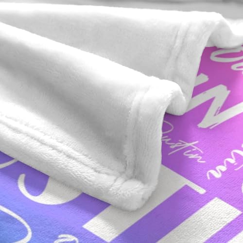 Name Blanket Personalized Name Blanket Customized Blanket with Name Text for Adult Kid Birthday Christmas Mothers Fathers Valentines Day Gift