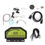 Chrees Display Dash Racing, Schermo LCD Multifunzione con Data, Ora, velocità del Motore, Chilometraggio ODO, Accelerazione da 0 a 100 Km, per Tutti i Veicoli a 12 V, Automobili,