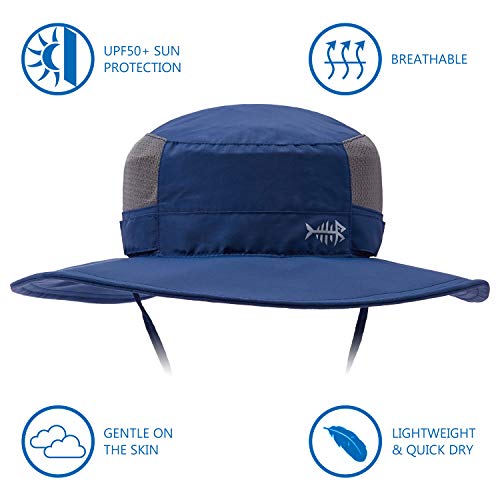 Image of BASSDASH UPF 50+ Sun Fishing Hat Water Resistant with Detachable Neck Flap