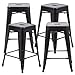 FDW Metal Bar Stools Set of 4 Counter Height Barstool 24 Inches Industrial Bar Chairs Patio Stool Stackable Backless Stool Indoor Outdoor Metal Kitchen Stools Bar Chairs