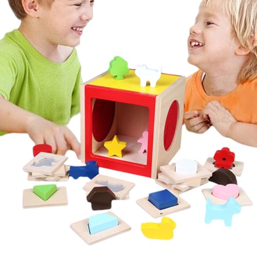 Formensortierer Für Kleinkinder - Sinnliches Holz Sortierbox Für Formen | Lernspielzeug Puzzle Vorschulalter Kinder Motorik