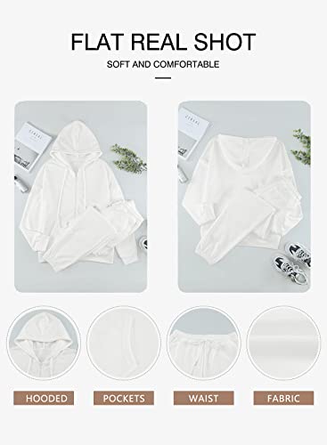 Toleny Women's Sweatsuit Outfit 2 Piece Workout Sets Full Zipper Sweatshirt And Long Pants Tracksuit White Xl #TOP4
