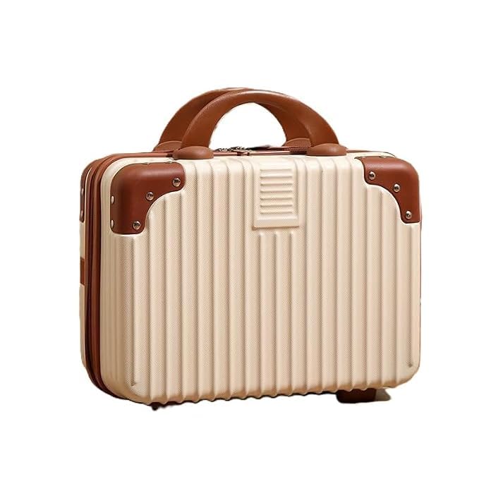 GShop Vanity Case Makeup Bag with Lock, Cream | Small Travel Cosmetic Carry-On, Stylish Clip-Lock, Professional Travel Makeup Case, Portable Artist Cosmetic Brush Organizer-image-40