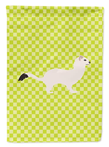 Hermine Belette drapeau de jardin vert aux finitions soignées multicolores