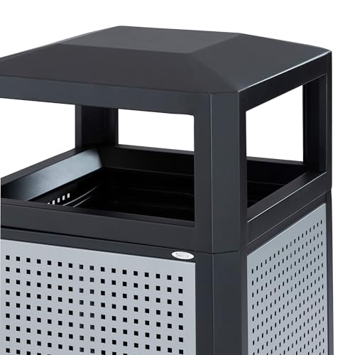 Safco 9934BL Evos Steel Garbage Can For Indoor And Outdoor Use, Trash Receptacle thumb #2