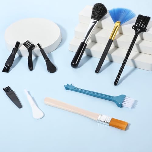 10 Stück Nylon Antistatische Bürste Antistatik Reinigungsbürsten Set Tragbare Tastaturbürste Computer Tastatur Laptop Reinigungsbürste zum Reinigen von Computer-Motherboard Lüftern Tastatur Kamera