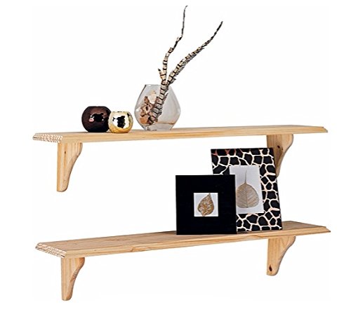 Empire Sterling Set of 2 Wooden Shelves - Unfinished Pine.