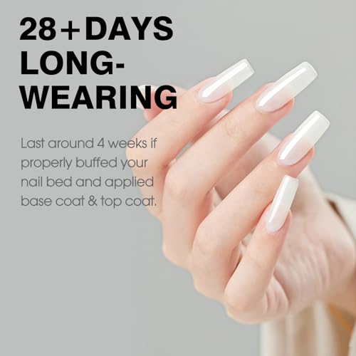 Image of CANNI 9ml Jelly Milky White Gel Nail Polish, High Gloss UV LED Soak Off Gel