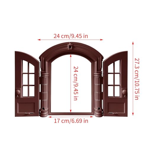 Puerta para gatos entrada doble panel con cerradura para animales pequeños 6