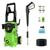 PATOOLIO Pressure Washers, 450L/H Max 160Bar Electric Power Washer with Foam Cannon 48FT Total Long High Pressure Washer for Cars, Fences, Patios, Decks, Patios and Driveway Powerwasher