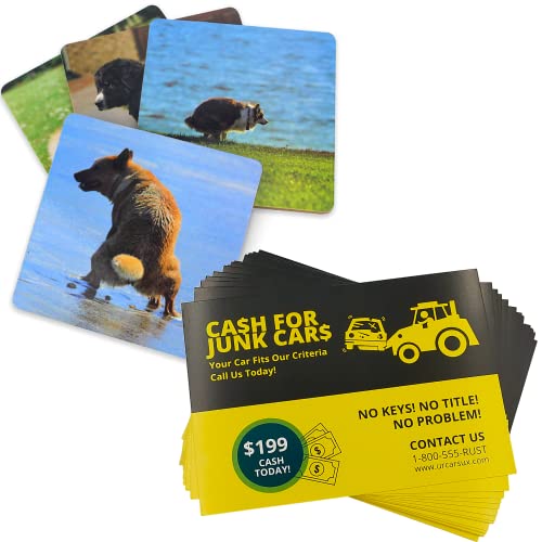 Better Me Cash For Junk Cars Prank Cards + Pooping Dogs Funny Coasters For Drinks - Funny Gifts Practical Jokes Prank Kit. #TOP7