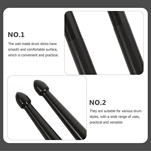 Drumstick Drum Felt Mallet Head Drum Sticks Double-End Drum Sticks Multi- Percussion Stick Wood Tip Mallets Felt Butt For Timpani Marching Drums, Black #TOP6