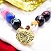 PRINCESS CUTENESS STORE Percy Jackson Annabeth Chase Brown Faux Leather Cord Colorful Painted 8PCS Wooden Bead Demigod Olympian Necklace + Father's College Ring