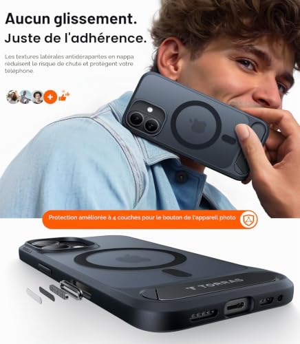 Coque iPhone 17 antichute avec support MagSafe - 6