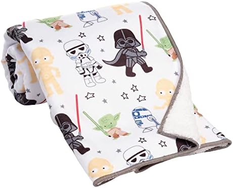 Lambs & Ivy Star Wars Classic Fleece Baby Blanket - Yoda/Darth Vader/R2-D2/C-3PO